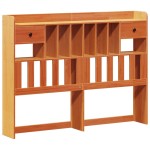 vidaXL Pat cu bibliotecă fără saltea maro 160x200 cm lemn masiv de pin