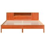 vidaXL Pat cu bibliotecă fără saltea maro 200x200 cm lemn masiv de pin