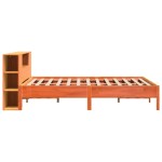 vidaXL Pat cu bibliotecă fără saltea maro 200x200 cm lemn masiv de pin