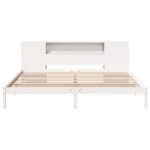 vidaXL Pat cu bibliotecă fără saltea, 180x200 cm, lemn masiv de pin