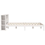 vidaXL Pat cu bibliotecă fără saltea, 180x200 cm, lemn masiv de pin