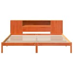 vidaXL Pat cu bibliotecă fără saltea maro 180x200 cm lemn masiv de pin