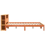 vidaXL Pat cu bibliotecă fără saltea maro 180x200 cm lemn masiv de pin