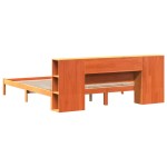 vidaXL Pat cu bibliotecă fără saltea maro 180x200 cm lemn masiv de pin