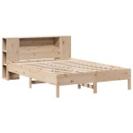 vidaXL Pat cu bibliotecă fără saltea, 150x200 cm, lemn masiv de pin