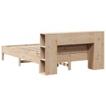 vidaXL Pat cu bibliotecă fără saltea, 120x190 cm, lemn masiv de pin