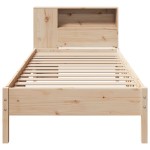vidaXL Pat cu bibliotecă fără saltea, 90x200 cm, lemn masiv pin vidaXL Pat cu bibliotecă fără saltea, 90x200 cm, lemn masiv pin
