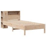 vidaXL Pat cu bibliotecă fără saltea, 90x190 cm, lemn masiv de pin vidaXL Pat cu bibliotecă fără saltea, 90x190 cm, lemn masiv de pin