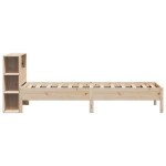 vidaXL Pat cu bibliotecă fără saltea, 90x190 cm, lemn masiv de pin vidaXL Pat cu bibliotecă fără saltea, 90x190 cm, lemn masiv de pin
