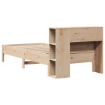 vidaXL Pat cu bibliotecă fără saltea, 90x190 cm, lemn masiv de pin vidaXL Pat cu bibliotecă fără saltea, 90x190 cm, lemn masiv de pin
