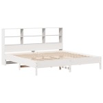 vidaXL Pat cu bibliotecă fără saltea, 180x200 cm, lemn masiv de pin