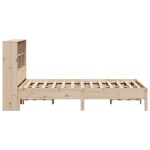 vidaXL Pat cu bibliotecă fără saltea, 150x200 cm, lemn masiv de pin