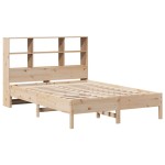 vidaXL Pat cu bibliotecă fără saltea, 120x200 cm, lemn masiv de pin vidaXL Pat cu bibliotecă fără saltea, 120x200 cm, lemn masiv de pin