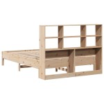 vidaXL Pat cu bibliotecă fără saltea, 140x190 cm, lemn masiv de pin vidaXL Pat cu bibliotecă fără saltea, 140x190 cm, lemn masiv de pin