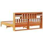 vidaXL Pat cu bibliotecă fără saltea maro 200x200 cm lemn masiv de pin