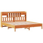 vidaXL Pat cu bibliotecă fără saltea maro 180x200 cm lemn masiv de pin