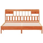 vidaXL Pat cu bibliotecă fără saltea maro 180x200 cm lemn masiv de pin