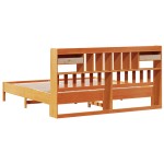 vidaXL Pat cu bibliotecă fără saltea maro 180x200 cm lemn masiv de pin