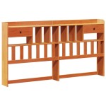 vidaXL Pat cu bibliotecă fără saltea maro 180x200 cm lemn masiv de pin