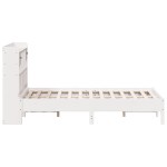 vidaXL Pat cu bibliotecă fără saltea, alb, 160x200 cm, lemn masiv pin vidaXL Pat cu bibliotecă fără saltea, alb, 160x200 cm, lemn masiv pin