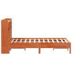vidaXL Pat cu bibliotecă fără saltea maro 150x200 cm lemn masiv de pin