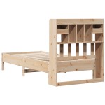 vidaXL Pat cu bibliotecă fără saltea, 90x200 cm, lemn masiv pin vidaXL Pat cu bibliotecă fără saltea, 90x200 cm, lemn masiv pin