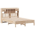 vidaXL Pat cu bibliotecă fără saltea, 135x190 cm, lemn masiv de pin vidaXL Pat cu bibliotecă fără saltea, 135x190 cm, lemn masiv de pin