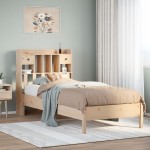 vidaXL Pat cu bibliotecă fără saltea, 90x190 cm, lemn masiv de pin vidaXL Pat cu bibliotecă fără saltea, 90x190 cm, lemn masiv de pin