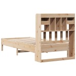 vidaXL Pat cu bibliotecă fără saltea, 90x190 cm, lemn masiv de pin vidaXL Pat cu bibliotecă fără saltea, 90x190 cm, lemn masiv de pin
