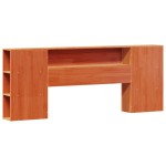 vidaXL Pat cu bibliotecă fără saltea maro 200x200 cm lemn masiv de pin