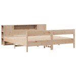vidaXL Pat cu bibliotecă fără saltea, 180x200 cm, lemn masiv de pin