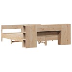 vidaXL Pat cu bibliotecă fără saltea, 180x200 cm, lemn masiv de pin