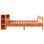 vidaXL Pat cu bibliotecă fără saltea maro 180x200 cm lemn masiv de pin