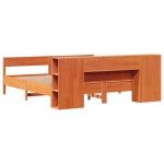 vidaXL Pat cu bibliotecă fără saltea maro 180x200 cm lemn masiv de pin