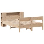 vidaXL Pat cu bibliotecă fără saltea, 150x200 cm, lemn masiv de pin