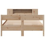 vidaXL Pat cu bibliotecă fără saltea, 150x200 cm, lemn masiv de pin