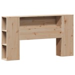 vidaXL Pat cu bibliotecă fără saltea, 150x200 cm, lemn masiv de pin