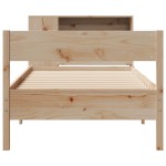 vidaXL Pat cu bibliotecă fără saltea, 90x190 cm, lemn masiv de pin vidaXL Pat cu bibliotecă fără saltea, 90x190 cm, lemn masiv de pin