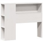 vidaXL Pat cu bibliotecă fără saltea, alb, 75x190 cm, lemn masiv pin