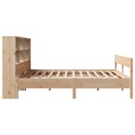 vidaXL Pat cu bibliotecă fără saltea, 200x200 cm, lemn masiv de pin