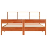 vidaXL Pat cu bibliotecă fără saltea maro 200x200 cm lemn masiv de pin