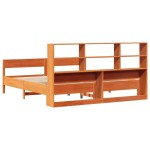 vidaXL Pat cu bibliotecă fără saltea maro 200x200 cm lemn masiv de pin