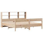 vidaXL Pat cu bibliotecă fără saltea, 180x200 cm, lemn masiv de pin
