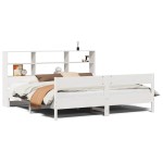 vidaXL Pat cu bibliotecă fără saltea, 180x200 cm, lemn masiv de pin