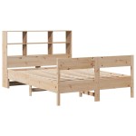 vidaXL Pat cu bibliotecă fără saltea, 160x200 cm, lemn masiv de pin