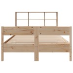 vidaXL Pat cu bibliotecă fără saltea, 160x200 cm, lemn masiv de pin