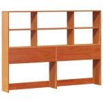 vidaXL Pat cu bibliotecă fără saltea maro 150x200 cm lemn masiv de pin