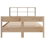 vidaXL Pat cu bibliotecă fără saltea, 140x200 cm, lemn masiv de pin vidaXL Pat cu bibliotecă fără saltea, 140x200 cm, lemn masiv de pin