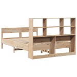 vidaXL Pat cu bibliotecă fără saltea, 140x200 cm, lemn masiv de pin vidaXL Pat cu bibliotecă fără saltea, 140x200 cm, lemn masiv de pin