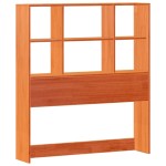 vidaXL Pat cu bibliotecă fără saltea, maro, 90x200 cm, lemn masiv pin
